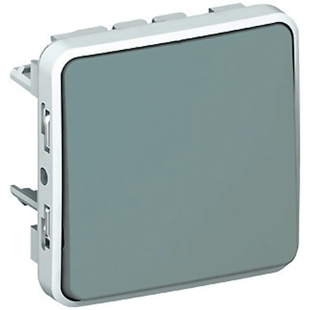 PLEXO55 MECHANIZM SZARY PRZYCISK 1X 1P IP55 IK07 ZACISKI SPRĘŻYNOWE 10A 250V