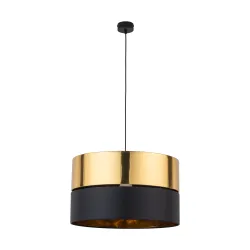HILTON BLACK/ GOLD CZARNY/ ZŁOTY OPRAWA WISZĄCA 1X E27/ 15W IP20 METAL/ TKANINA/ TWORZYWO