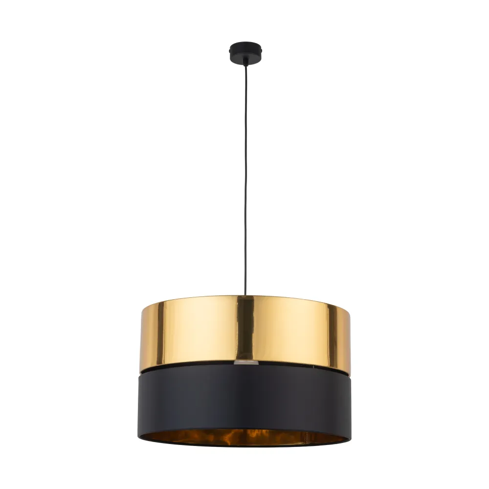 HILTON BLACK/ GOLD CZARNY/ ZŁOTY OPRAWA WISZĄCA 1X E27/ 15W IP20 METAL/ TKANINA/ TWORZYWO