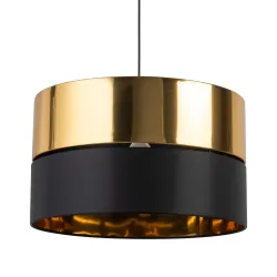 HILTON BLACK/ GOLD CZARNY/ ZŁOTY OPRAWA WISZĄCA 1X E27/ 15W IP20 METAL/ TKANINA/ TWORZYWO