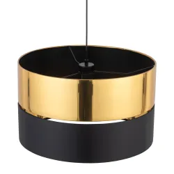 HILTON BLACK/ GOLD CZARNY/ ZŁOTY OPRAWA WISZĄCA 1X E27/ 15W IP20 METAL/ TKANINA/ TWORZYWO