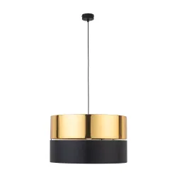 HILTON BLACK/ GOLD CZARNY/ ZŁOTY OPRAWA WISZĄCA 1X E27/ 15W IP20 METAL/ TKANINA/ TWORZYWO