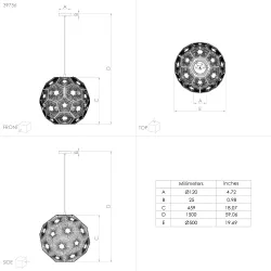 SKOURA CZARNY/ MOSIĄDZ OPRAWA WISZĄCA 1X E27/ 60W IP20 STAL