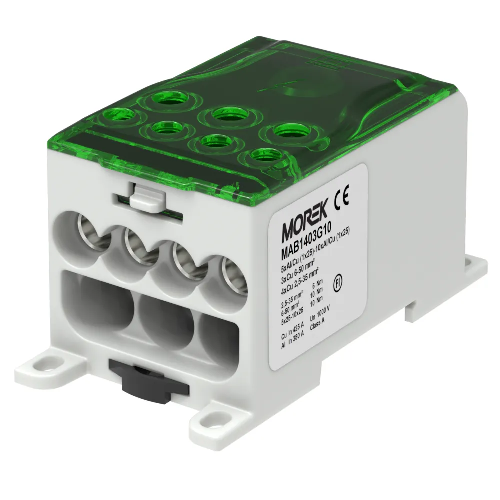 OJL400AF ZIELONY IN 10X(1X25) OUT 4X35/3X50MM2 BLOK DYSTRYBUCYJNY
