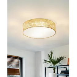 VISERBELLA SZAMPAŃSKI/ ZŁOTY OPRAWA SUFITOWA PLAFON NT 1X E27/ 60W IP20 STAL/ TKANINA