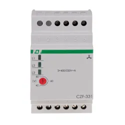 CZF-331-TRMS CZUJNIK ZANIKU I ASYMETRII FAZ MIKROPROCESOROWY 2Z/1R TH35 TRUE RMS
