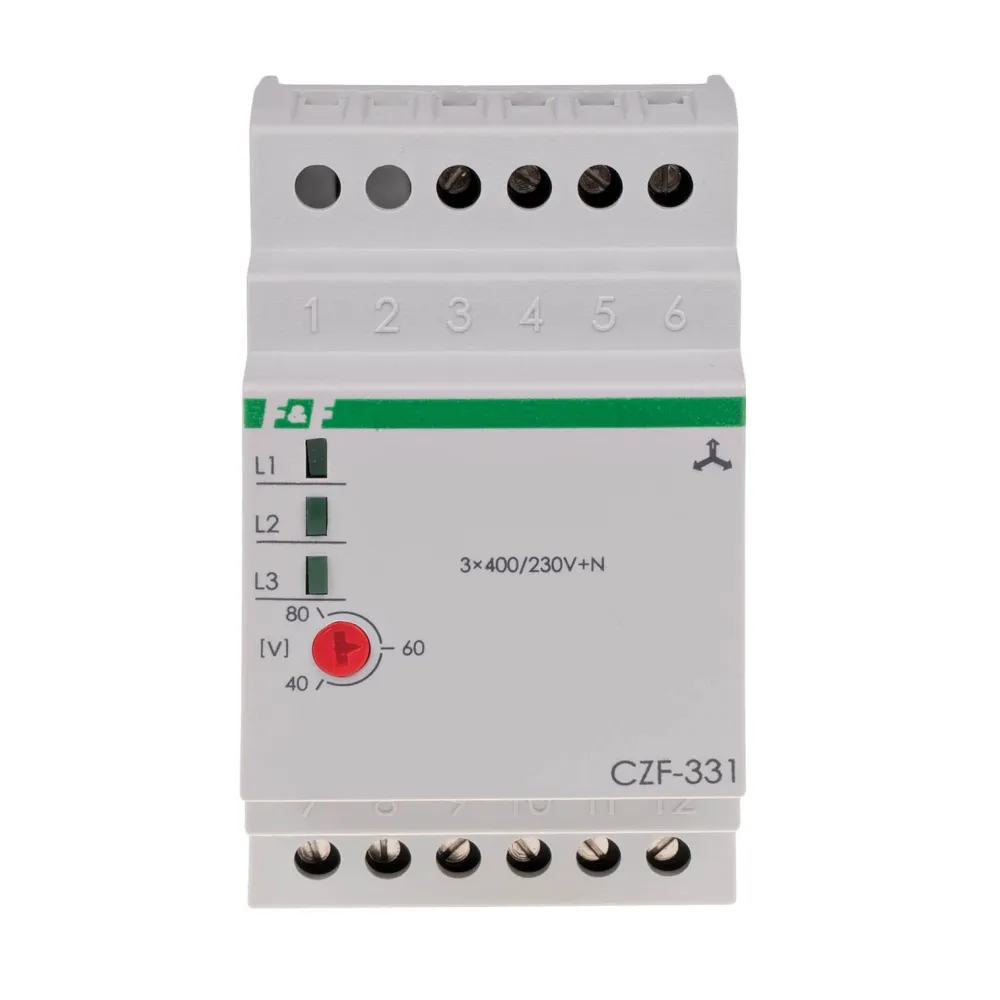 CZF-331-TRMS CZUJNIK ZANIKU I ASYMETRII FAZ MIKROPROCESOROWY 2Z/1R TH35 TRUE RMS