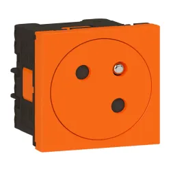 M45 POMARAŃCZOWY GNIAZDO 2M 1X Z/U LINK PŁASKIE 45ST ZACISKI SPRĘŻYNOWE 16A 250V
