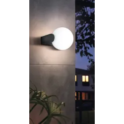 RUBIO CZARNY/ BIAŁY OPRAWA ŚCIENNA KINKIET 1X E27/ 15W ODLEW ALUMINIOWY/ TWORZYWO