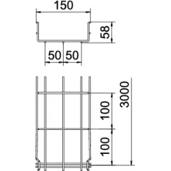 GRM 55 150VA4301 KORYTKA SIATKOWE GRM 55X150 VA