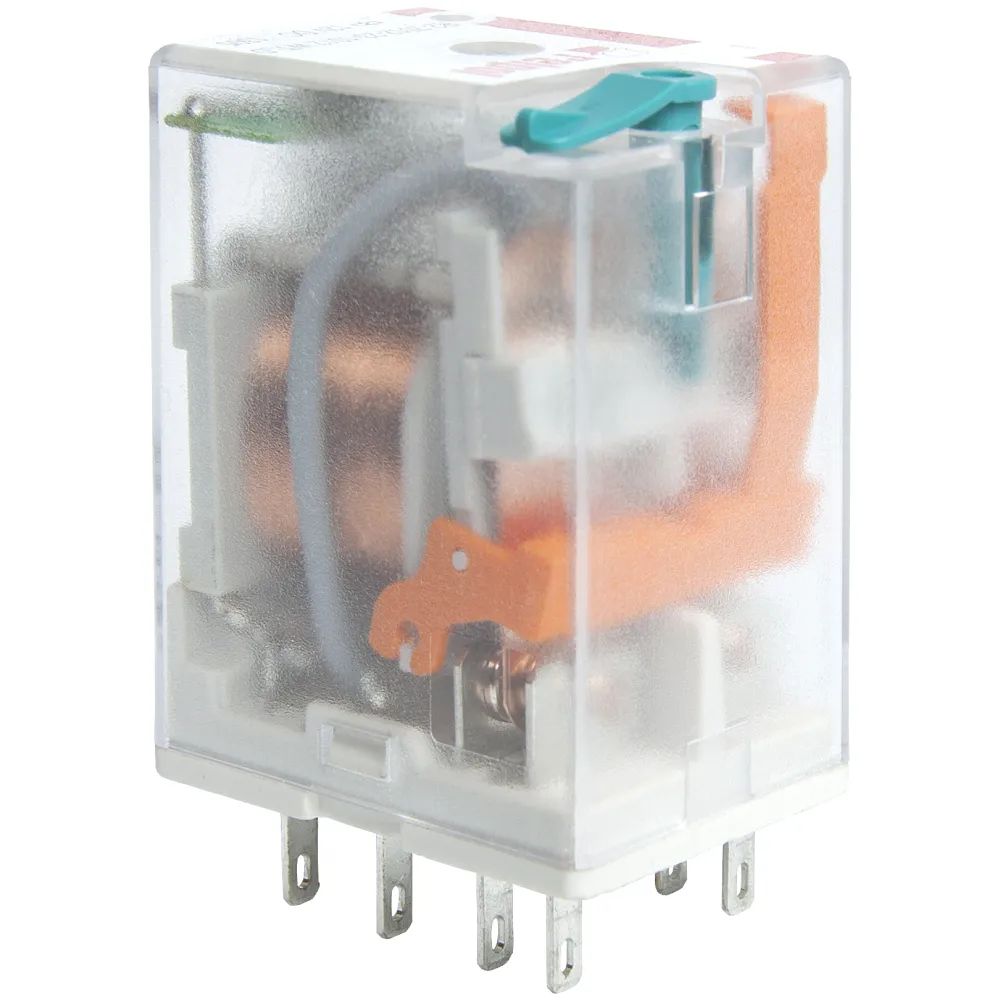 R2N-2012-23-1048-WTL PRZEKAŹNIK PRZEMWYSŁOWY 12A 2P 48V DC WTYKOWY + WSKAŹNIK, PRZYCISK, LED, DIODA