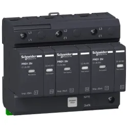 Schneider Electric Ogranicznik przepięć Acti9 PRD125r-T12-3 3-biegunowy Typ1+Typ2 25 kA ze stykiem, 16331