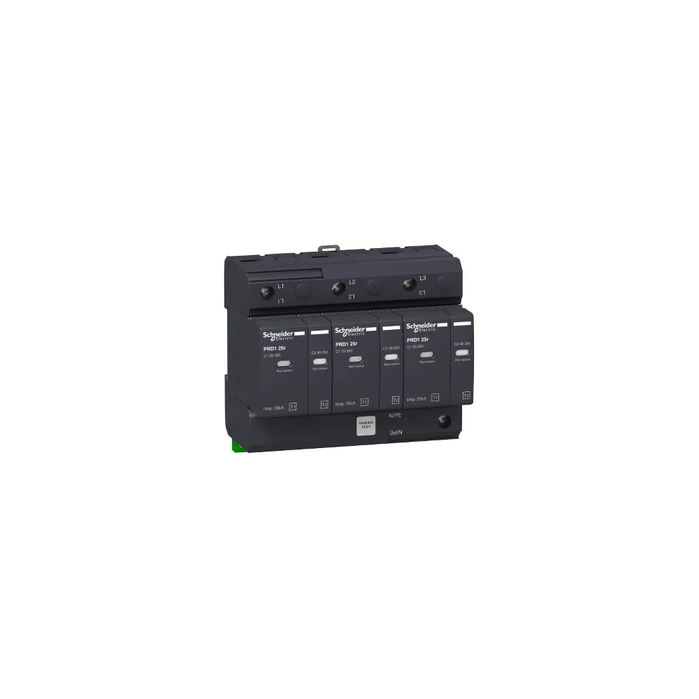Schneider Electric Ogranicznik przepięć Acti9 PRD125r-T12-3 3-biegunowy Typ1+Typ2 25 kA ze stykiem, 16331