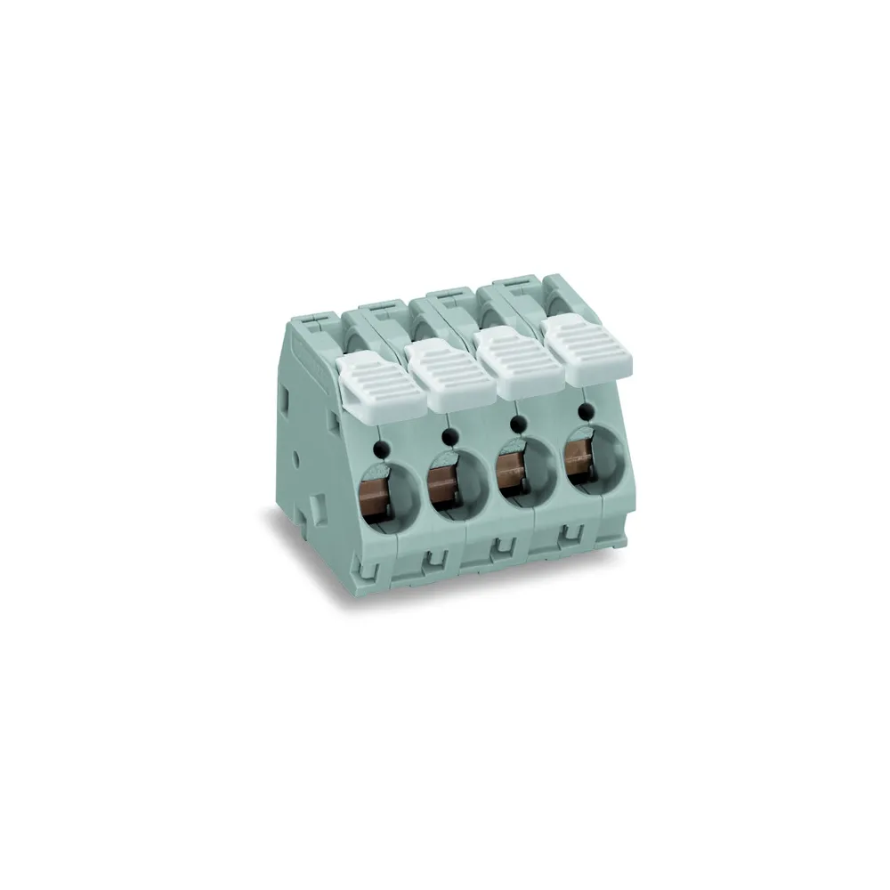 ZŁĄCZKA DO PŁYTEK DRUKOWANYCH DŹWIGNIA 16 MM2 RM 10 MM 4-BIEG., SZARA