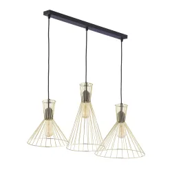 SAHARA CZARNY/ ZŁOTY OPRAWA WISZĄCA 3X E27/ 15W IP20 METAL/ TWORZYWO