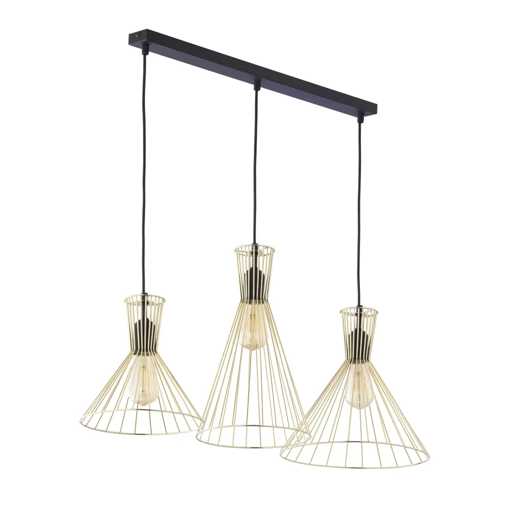 SAHARA CZARNY/ ZŁOTY OPRAWA WISZĄCA 3X E27/ 15W IP20 METAL/ TWORZYWO