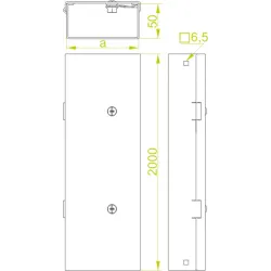 KMPC200H50/2 KORYTKO KABLOWE 200H50 PEŁNE 2M 2.0 MM