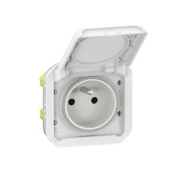 PLEXO NEW - GNIAZDO 2P+Z ZACISKI ŚRUBOWE MECHANIZM 16 A - 250 V~ BIAŁE