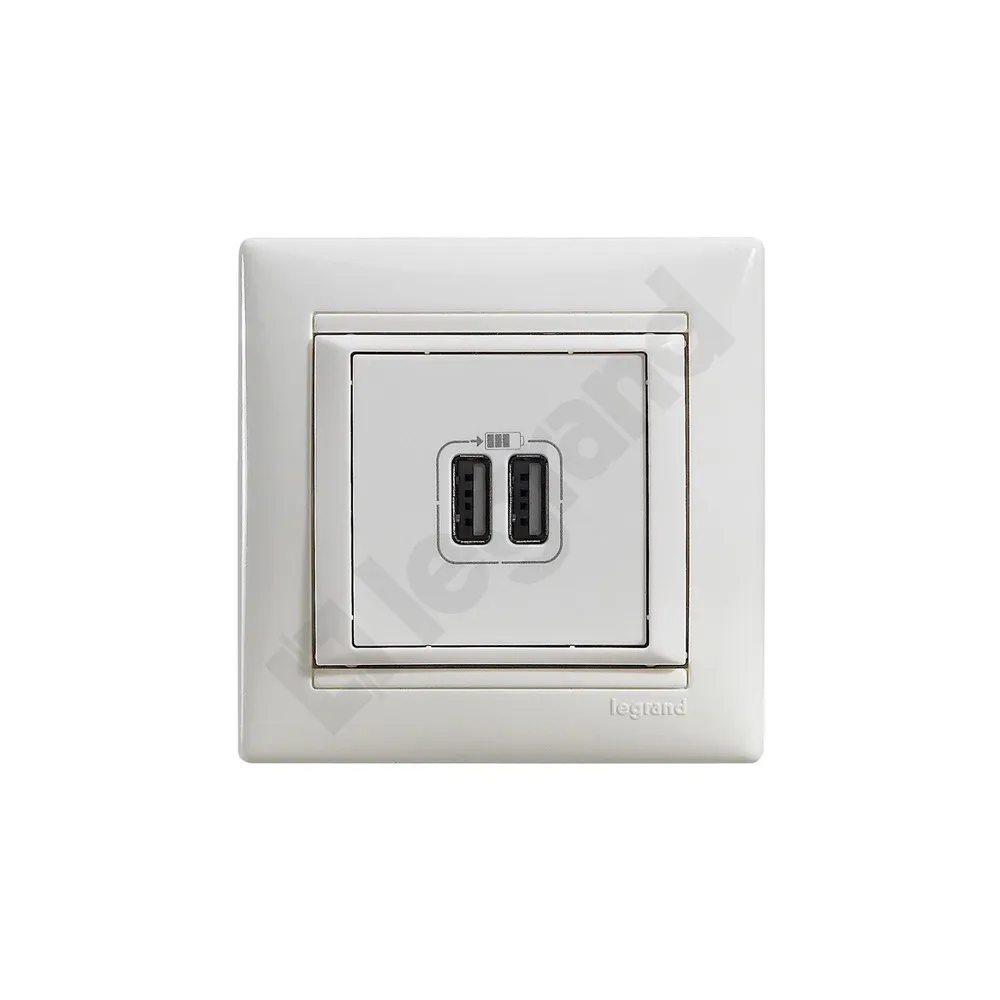 VALENA MODUŁ BIAŁY GNIAZDO USB 2X 1500MA 5V
