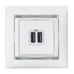 VALENA MODUŁ BIAŁY GNIAZDO USB 2X 1500MA 5V