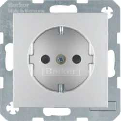 B.KWADRAT/B.7 MODUŁ ALUMINIUM GNIAZDO SCHUKO Z/U Z PRZESŁONAMI