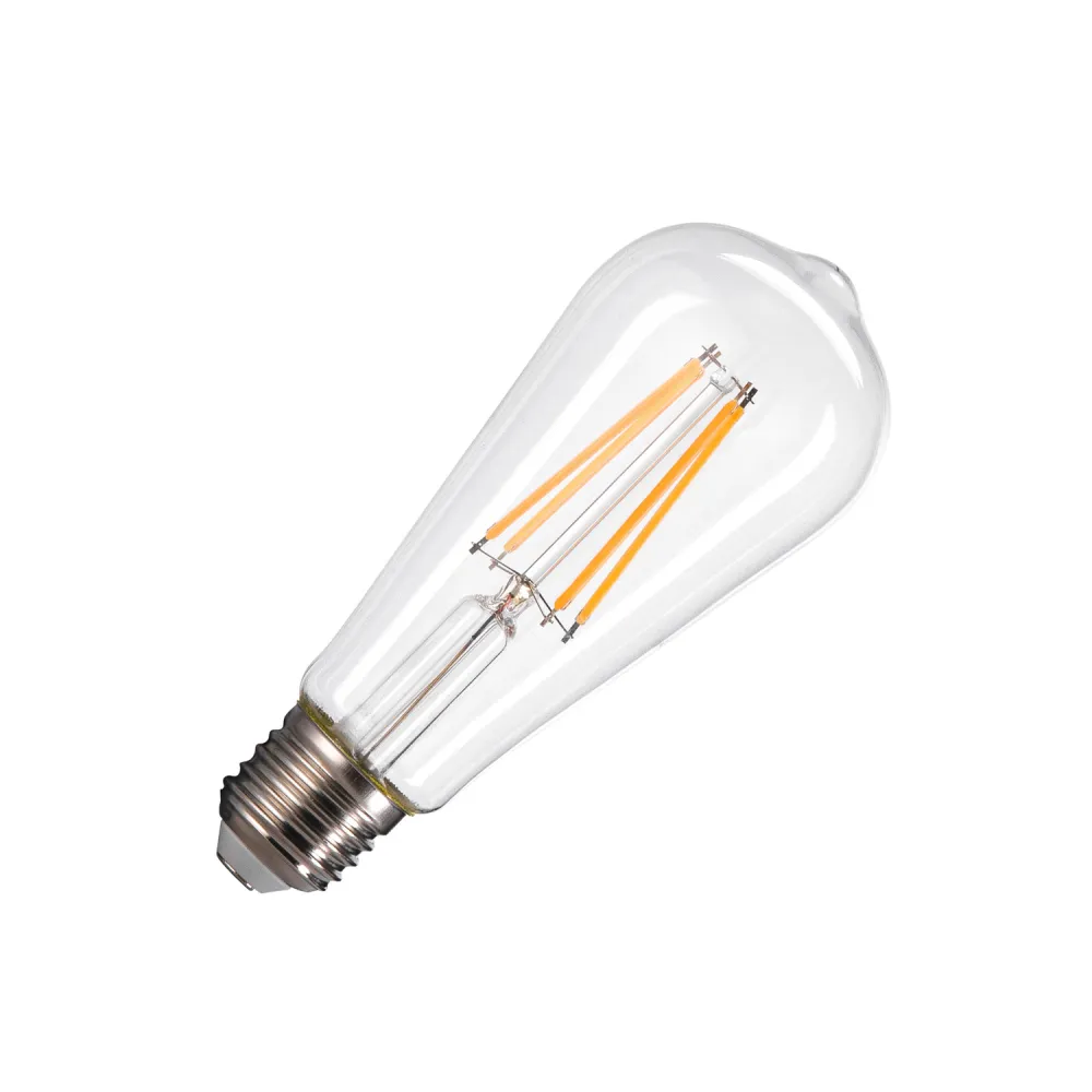 ŻARÓWKA LED BULB FILAMENT 7.5W E27 230V PRZEZROCZYSTA ŚCIEMNIALNA SZKŁO 827 WW 2700K 800LM 320ST