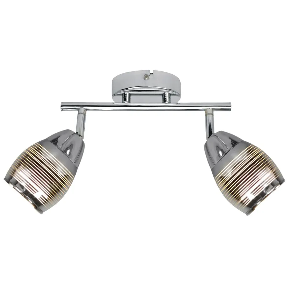 MILTON CHROM OPRAWA SUFITOWA SPOT NT 2X E14/ 10W IP20 METAL/ SZKŁO