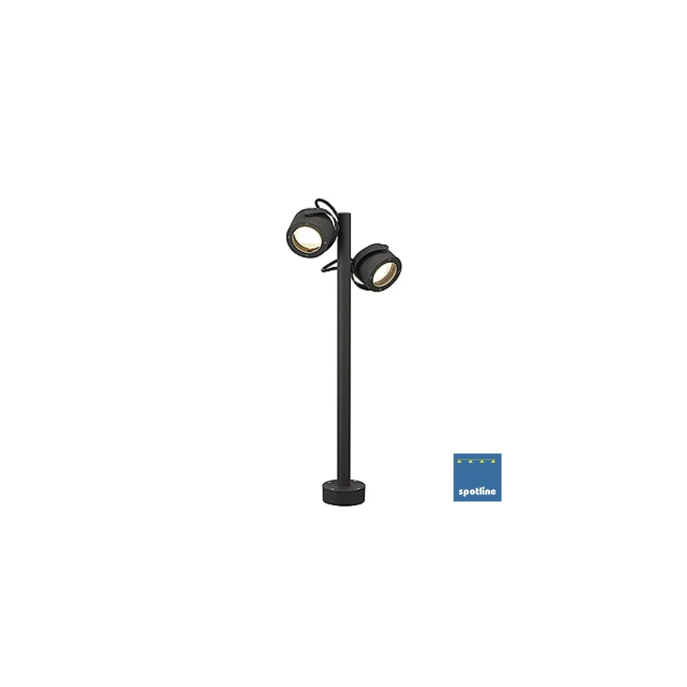 SITRA ANTRACYT OPRAWA PODŁOGOWA 2X GX53/ 9W IP44 ALUMINIUM/ SZKŁO