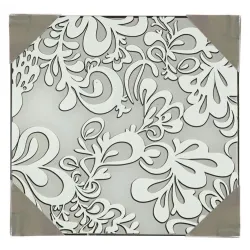 CEDRA SREBRNY OPRAWA SUFITOWA PLAFON 2X E27/ 60W 30X30 IP20/ METAL/ SZKŁO