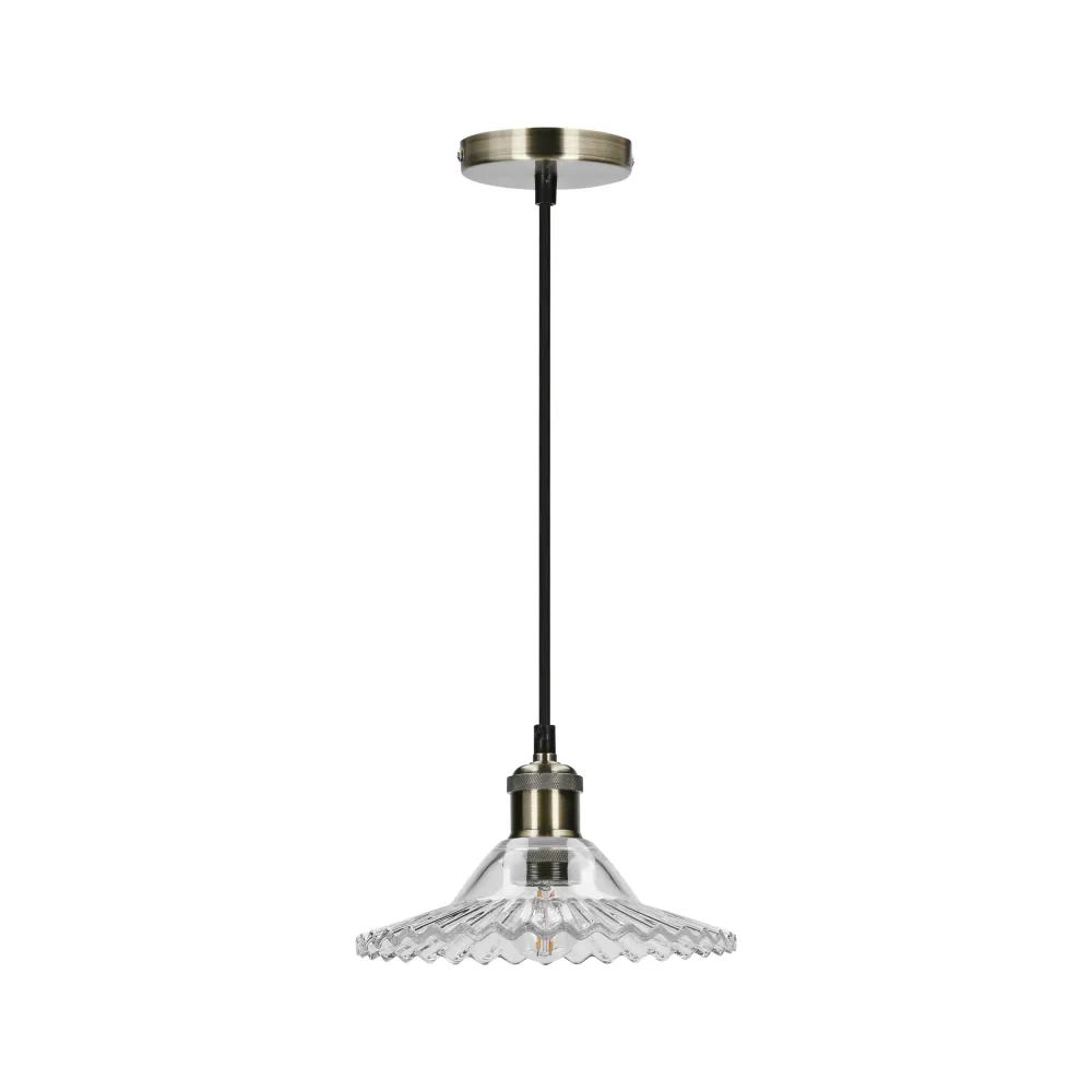 GENEVA PATYNA/ TRANSPARENTNY OPRAWA WISZĄCA 1X E27/ 60W IP20 METAL/ SZKŁO
