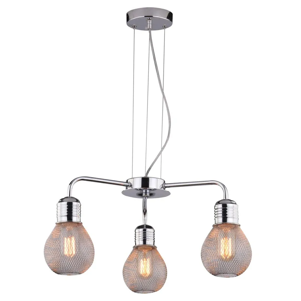 GLIVA CHROM OPRAWA WISZĄCA 3X E27/ 60W E27 IP20 METAL