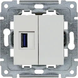 DANTE MODUŁ BIAŁY GNIAZDO ŁADOWARKA 1X USB 2A 5V DC ZACISKI ŚRUBOWE