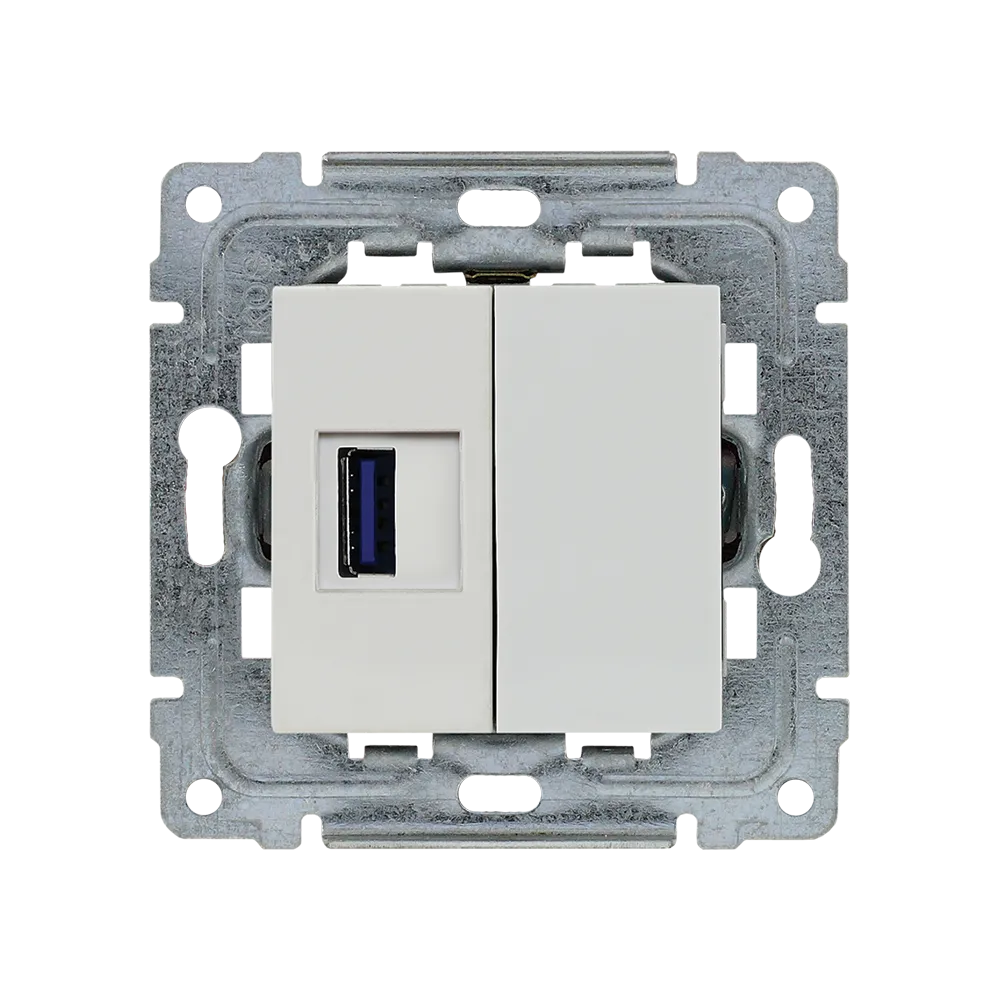DANTE MODUŁ BIAŁY GNIAZDO ŁADOWARKA 1X USB 2A 5V DC ZACISKI ŚRUBOWE