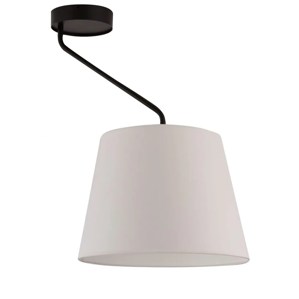 LIZBONA CZARNY/ BIAŁY OPRAWA SUFITOWA NT 1X E27/ 60W IP20 STAL LAKIEROWANA/ TKANINA