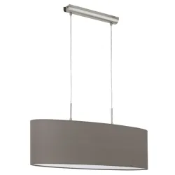 PASTERI NIKIEL MAT/ BRĄZOWY/ BIAŁY OPRAWA WISZĄCA 2X E27/ 60W IP20 STAL/ TKANINA