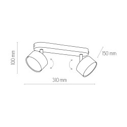 CLARK WHITE BIAŁY/ CHROM OPRAWA SUFITOWA SPOT NT 2X GX53/ 10W IP20 METAL