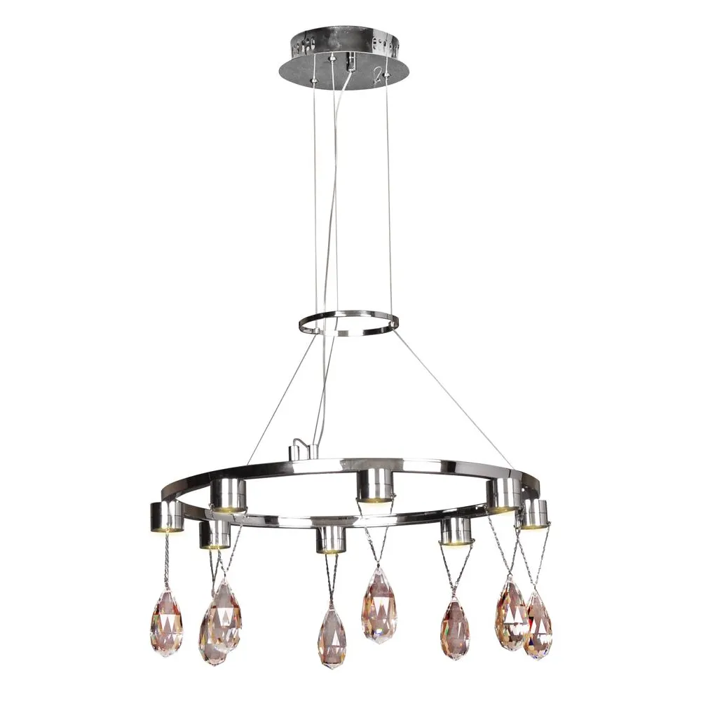 PRISMA CHROM OPRAWA WISZĄCA LED 8X 3W WW 3000K 2400LM IP20 METAL/ SZKŁO