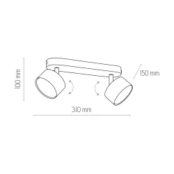 CLARK WHITE BIAŁY/ CHROM OPRAWA SUFITOWA SPOT NT 2X GX53/ 10W IP20 METAL