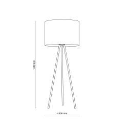 JUTA CZARNY/ BRĄZOWY OPRAWA PODŁOGOWA 1X E27/ 15W IP20 METAL/ JUTA/ TWORZYWO