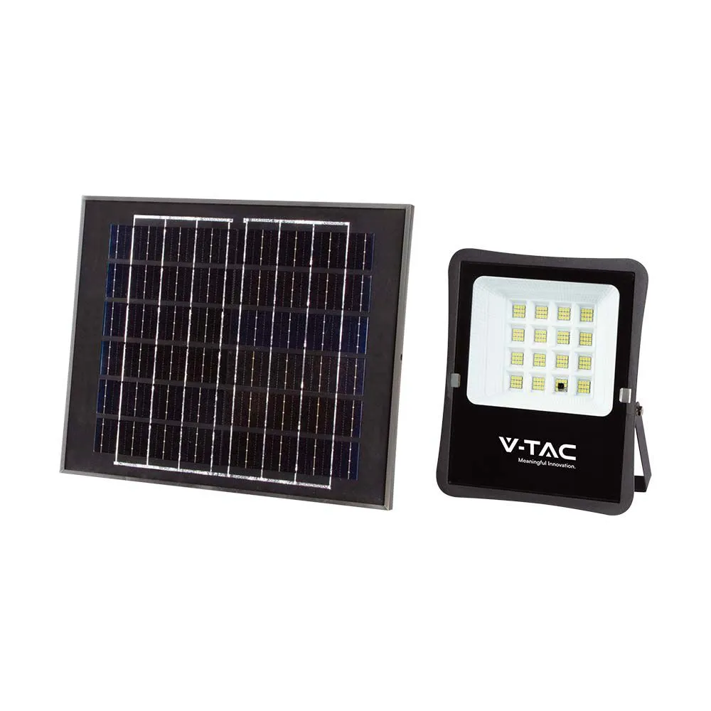 VT-55200 CZARNY OPRAWA NAŚWIETLACZ SOLARNY LED 16W CW 6400K 1600LM IP65 PANEL Z PRZEWODEM + PILOT AL