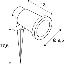 NAUTILUS SPIKE XL CZARNY OPRAWA OGRODOWA WBIJANA 1X GU10/ 11W IP44 / IP65 ALUMINIUM
