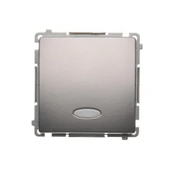 SIMON BASIC MODUŁ INOX ŁĄCZNIK 1-BIEGUNOWY Z SYGNALIZACJĄ ZAŁĄCZENIA NIEBIESKI ZAC. SPRĘŻYNOWE 10AX