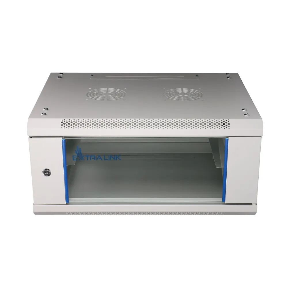 SZAFA TELEINFORMATYCZNA RACK WISZĄCA  4U 19" 600X450 SZARY DRZWI SZKLANE