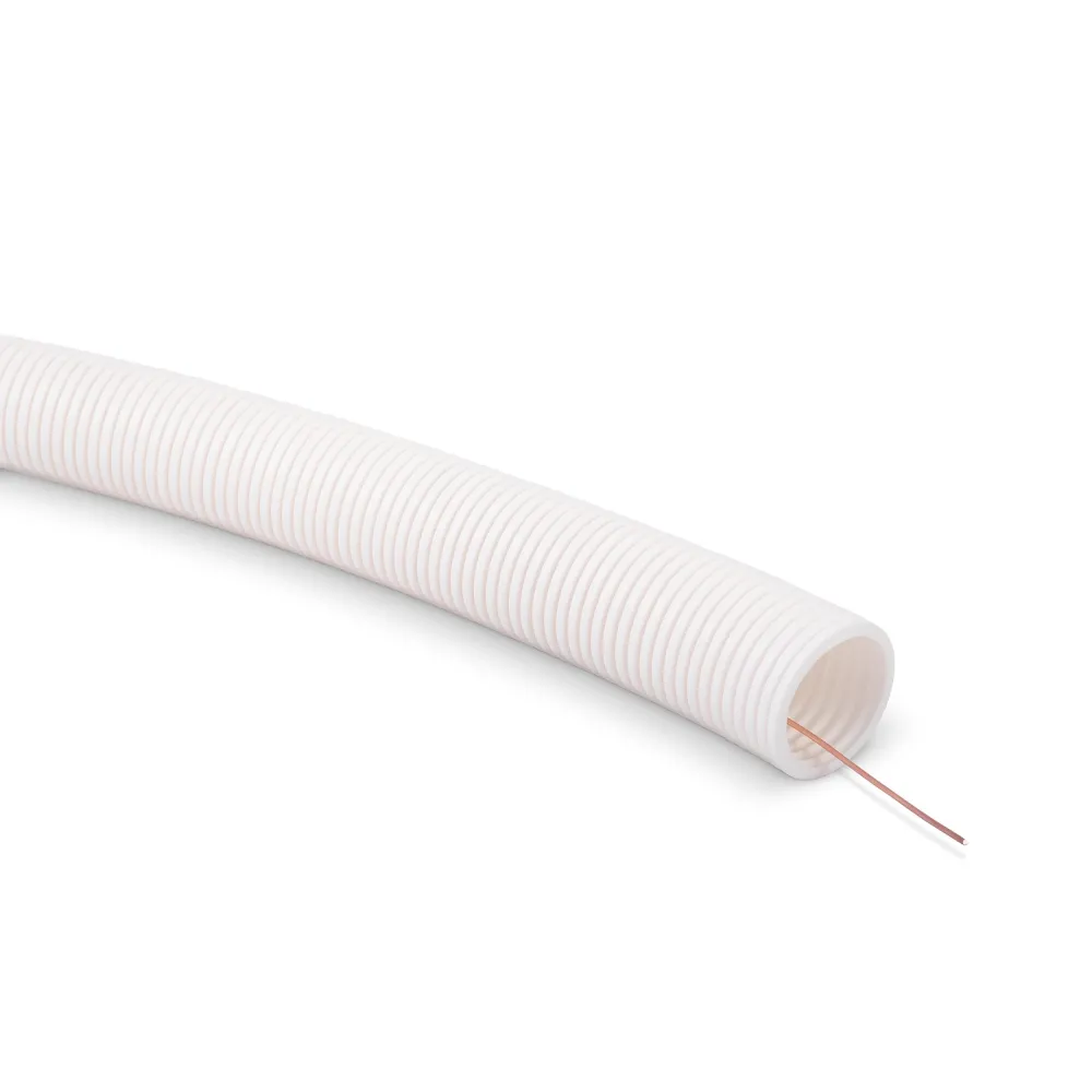 RKSSHFP 25/20-50 MLECZNY RURA KARBOWANA BEZHALOGENOWA PESZEL PP FI25/20 Z PILOTEM 750N/5CM