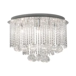 SITANO CHROM/ SREBRNY/ TRANSPARENTNY OPRAWA SUFITOWA NT 6X G9/ 25W IP20 METAL/ SZKŁO/ KRYSZTAŁ