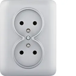 LUMINA SOUL/ INTENSE/ PASSION SREBRNY GNIAZDO 2X Z/U ZACISKI ŚRUBOWE 16A 250V