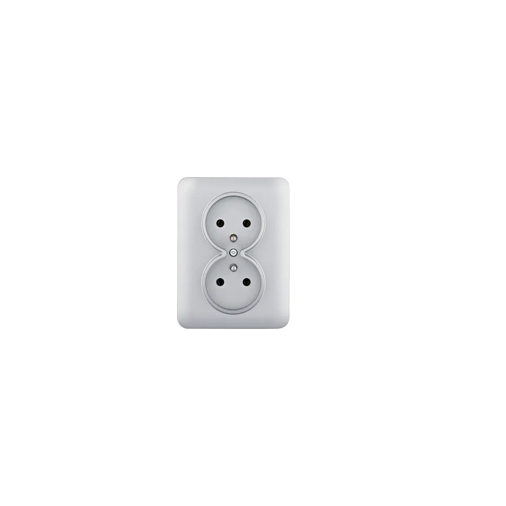 LUMINA SOUL/ INTENSE/ PASSION SREBRNY GNIAZDO 2X Z/U ZACISKI ŚRUBOWE 16A 250V