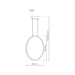 SATURNO CZARNY OPRAWA WISZĄCA LED 28W NW 4000K 1500LM IP44 ALUMINIUM/ TWORZYWO