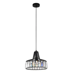 MANZO CZARNY/ PRZEZROCZYSTY OPRAWA WISZĄCA 1X E27/ 60W IP20 STAL
