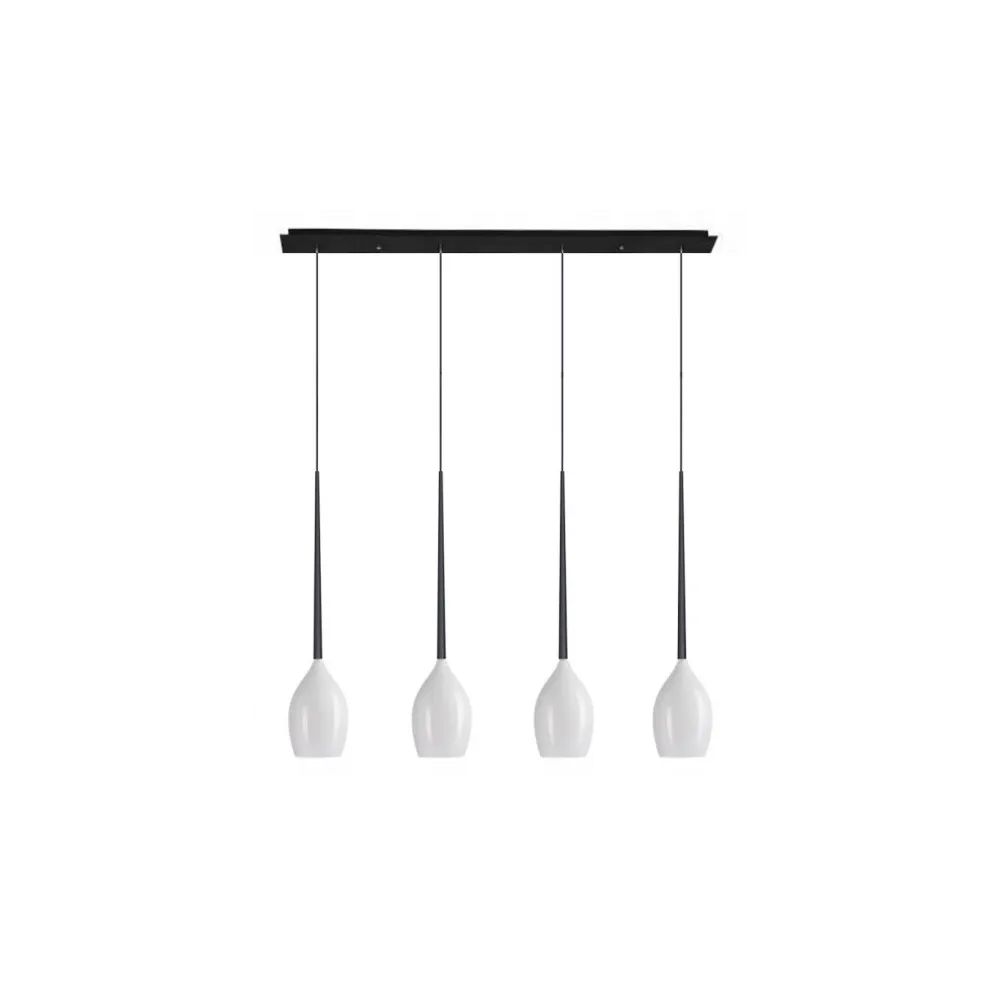 IZZA BIAŁY BŁYSZCZĄCY/ CZARNY PIASKOWY OPRAWA WISZĄCA 4X E14/ 40W IP20 SZKŁO/ ALUMINIUM